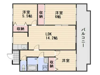 スカール青江 I(3LDK/4階)の間取り写真