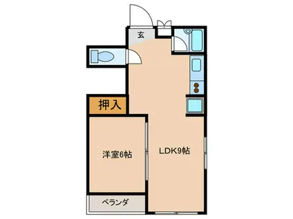 ハイムフジクラ(1LDK/4階)の間取り写真