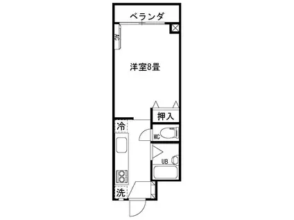 コーポAT-1(1K/2階)の間取り写真
