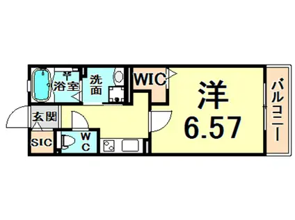 YS COURT 甲子園(1K/1階)の間取り写真