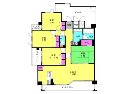 ファーミンスペリオ土山野添(4LDK/8階)の間取り写真