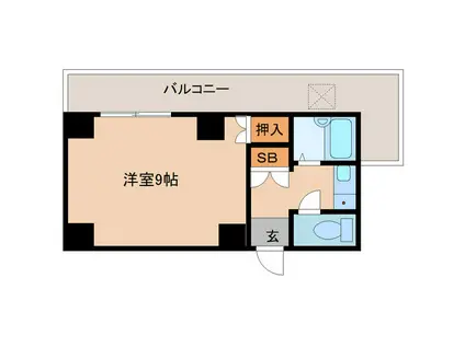 ハイコート駒川(1K/9階)の間取り写真