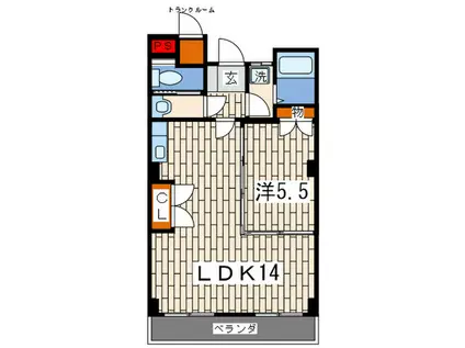 第二サンハイムクリエイト(1LDK/1階)の間取り写真