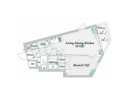 ビバリーホームズ豊島園(1LDK/3階)の間取り写真