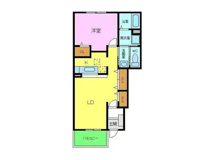 かのんⅠ(1LDK/1階)の間取り写真