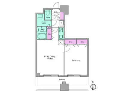 レジディア西麻布(1LDK/4階)の間取り写真