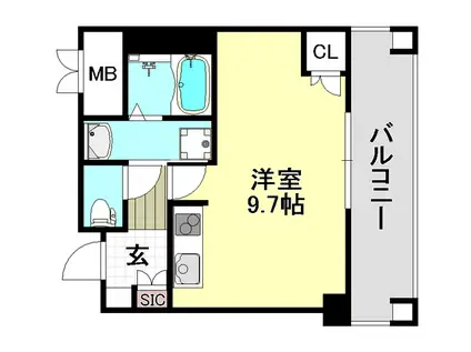パークナードフィット吹田健都(ワンルーム/7階)の間取り写真