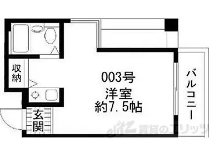 ベルメゾン豊新II(ワンルーム/3階)の間取り写真