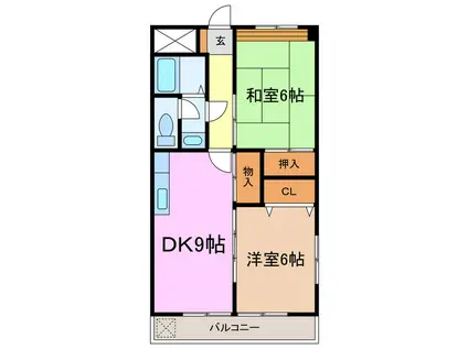 リーベン村瀬(2DK/4階)の間取り写真