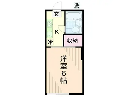 コスモハイツクローバー(1K/1階)の間取り写真