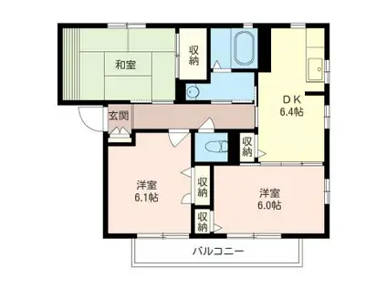 ヒルステージIV(3DK/2階)の間取り写真