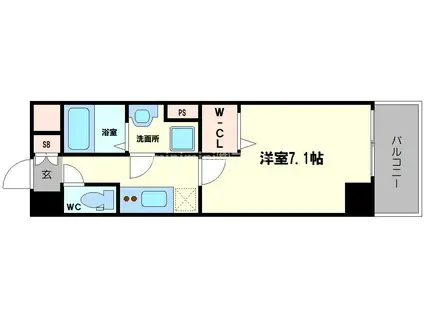 LC天神橋(1K/3階)の間取り写真