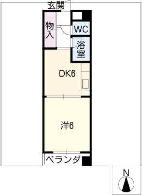 アクセス高辻(1DK/5階)の間取り写真