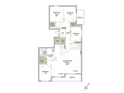 ステラ松濤(4LDK/3階)の間取り写真