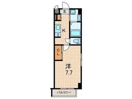 G-シェノン鳴尾(1K/3階)の間取り写真
