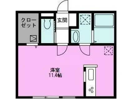 プルミエ(ワンルーム/1階)の間取り写真