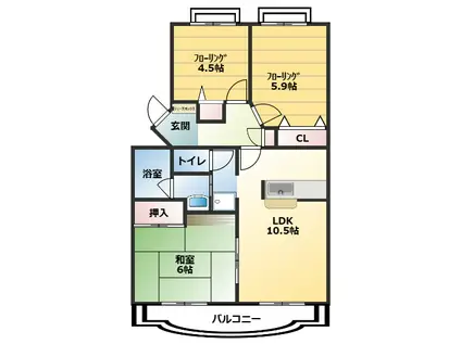 ろこそあーべ(3LDK/3階)の間取り写真