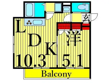 HEBELISLAND(1LDK/3階)の間取り写真