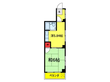 レジデンス西新宿(1DK/5階)の間取り写真