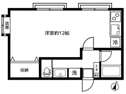メゾン神山(ワンルーム/3階)の間取り写真