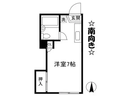 フォーブル南榎(ワンルーム/2階)の間取り写真