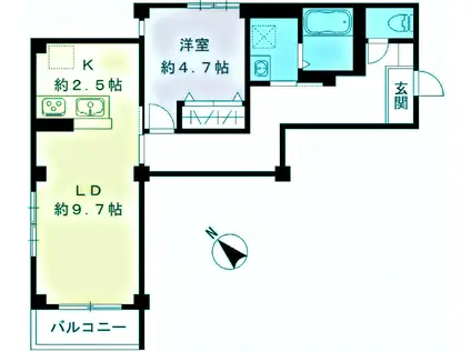 ソラーナデュオ(1LDK/3階)の間取り写真