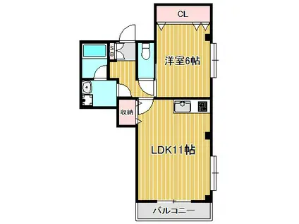 サントラップ(1LDK/3階)の間取り写真