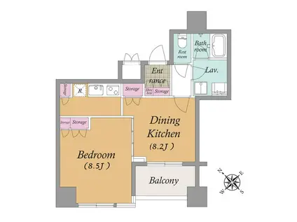 新橋プラザビル(1LDK/9階)の間取り写真