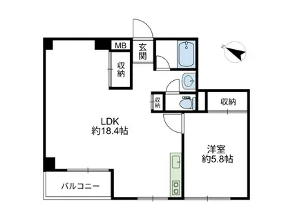セブンスターマンション久が原(1LDK/2階)の間取り写真