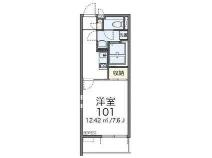クレイノエルア(1K/2階)の間取り写真