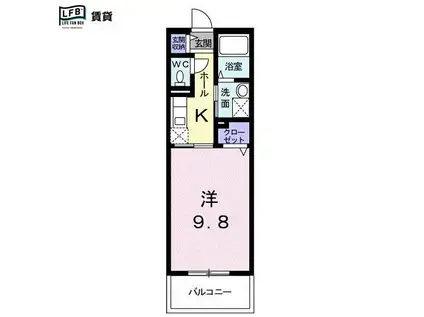 グランデュールR(1K/3階)の間取り写真