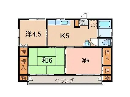 小林アパート(3K/1階)の間取り写真