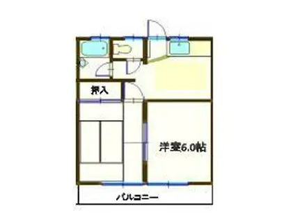 パークアベニュー(2DK/2階)の間取り写真