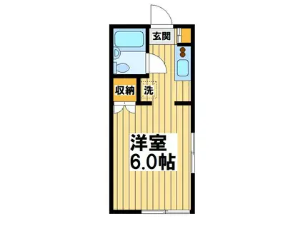 ハウスブル(1K/1階)の間取り写真