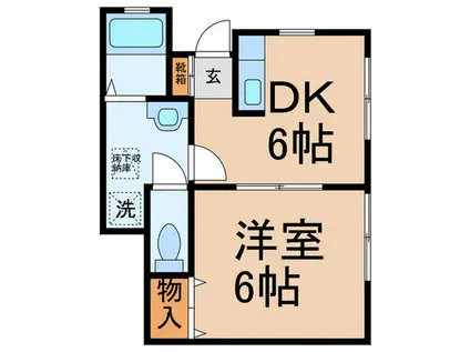 SHINE WOODS(1DK/1階)の間取り写真