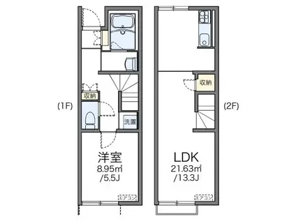 レオネクストアヴニール(1LDK/1階)の間取り写真