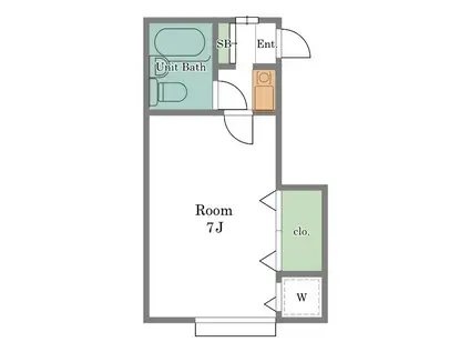 ハイツカミサト(1K/1階)の間取り写真