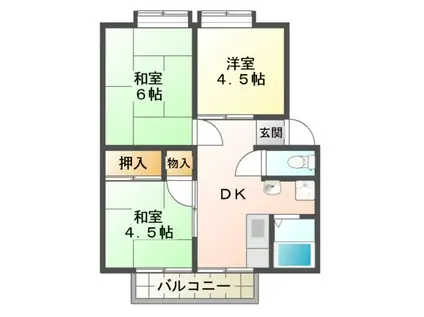 ウインディハイツ(3DK/1階)の間取り写真