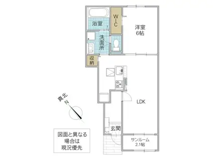 メゾンプルミエール VI(1LDK/1階)の間取り写真