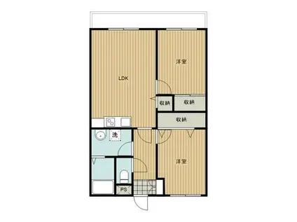 フェリース羽田(2LDK/2階)の間取り写真