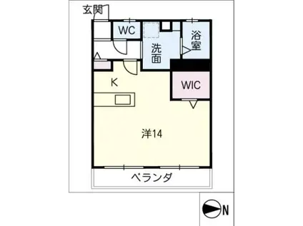 グランメールK(ワンルーム/2階)の間取り写真