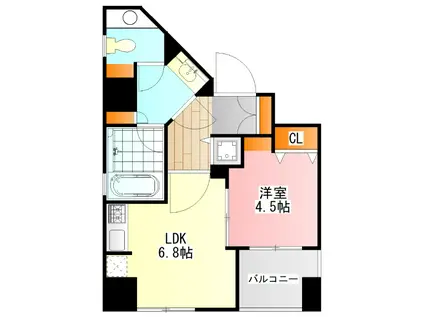 レックス赤坂レジデンス(1LDK/5階)の間取り写真