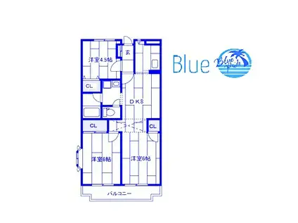 エル鹿島(3DK/3階)の間取り写真