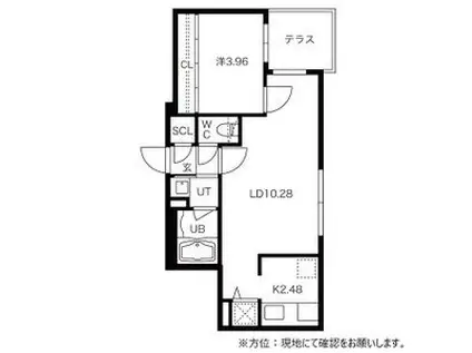 ARISTO北7条(1LDK/1階)の間取り写真