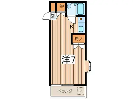 クレイハイツ(ワンルーム/2階)の間取り写真