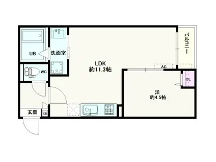 JACK TAKAYOKOSUKAII(1LDK/1階)の間取り写真
