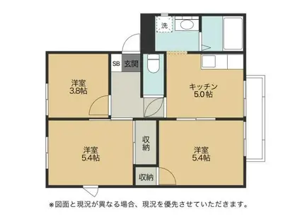 フレグランスR(3DK/1階)の間取り写真