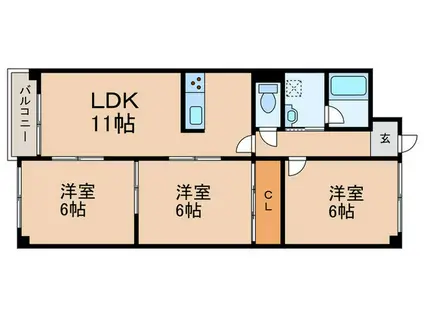 エルフィン井上(3LDK/3階)の間取り写真