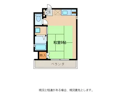 川上マンション(ワンルーム/3階)の間取り写真