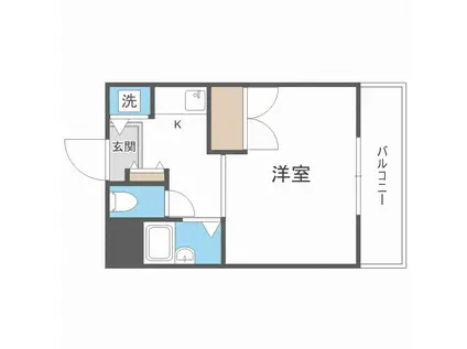 セントラルハイツ九条(1K/5階)の間取り写真